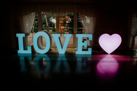 Stół LOVE + Serce LED RGB